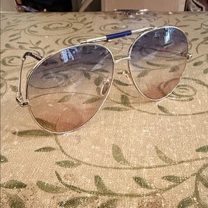 Chloe Stylish Gold w/ multi color lens Aviator Sunglasses 62mm